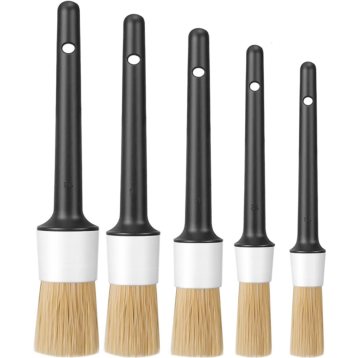Car Detailing Brush Set Boar Hair Interior - 3/5 pçs conjunto de escova de