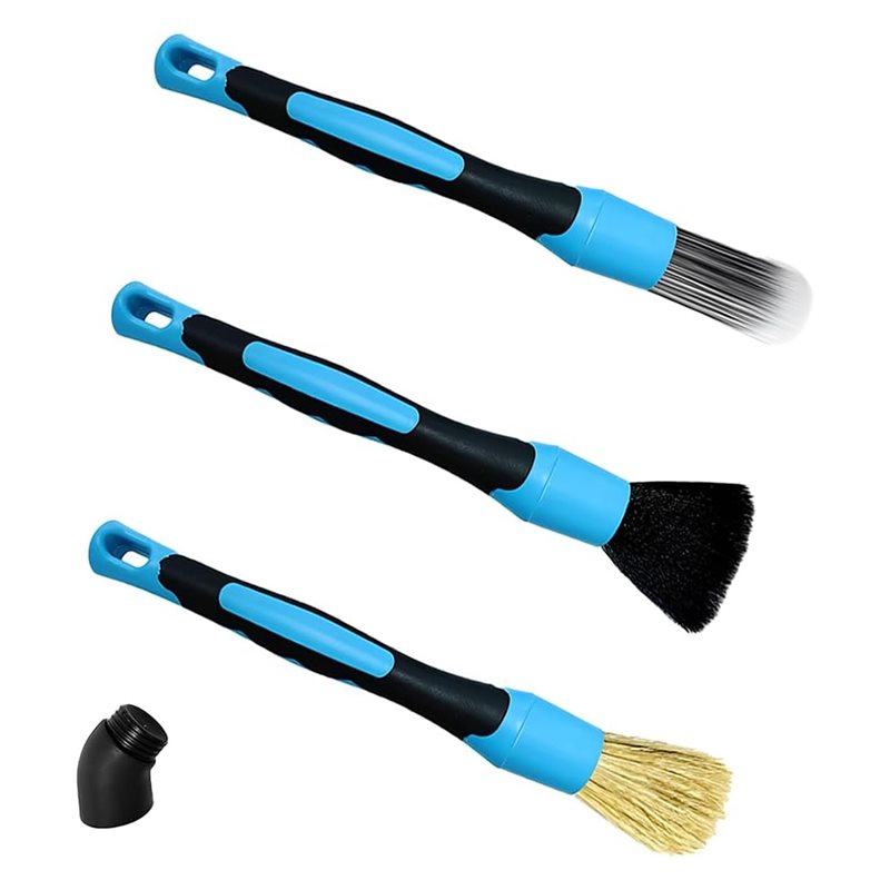 Car Detailing Brush Set Boar Hair Interior - Conjunto de escovas para detalhamento de