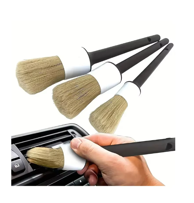 Conjunto de 3 Escovas para Det - Car Detailing Brush Set Boar Hair Interior avaliação e preço