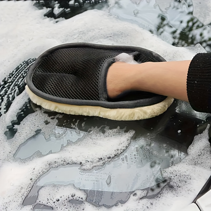 4 luvas de microfibra para lav - Car Detailing Wash Mitt Microfiber Wool avaliação e preço