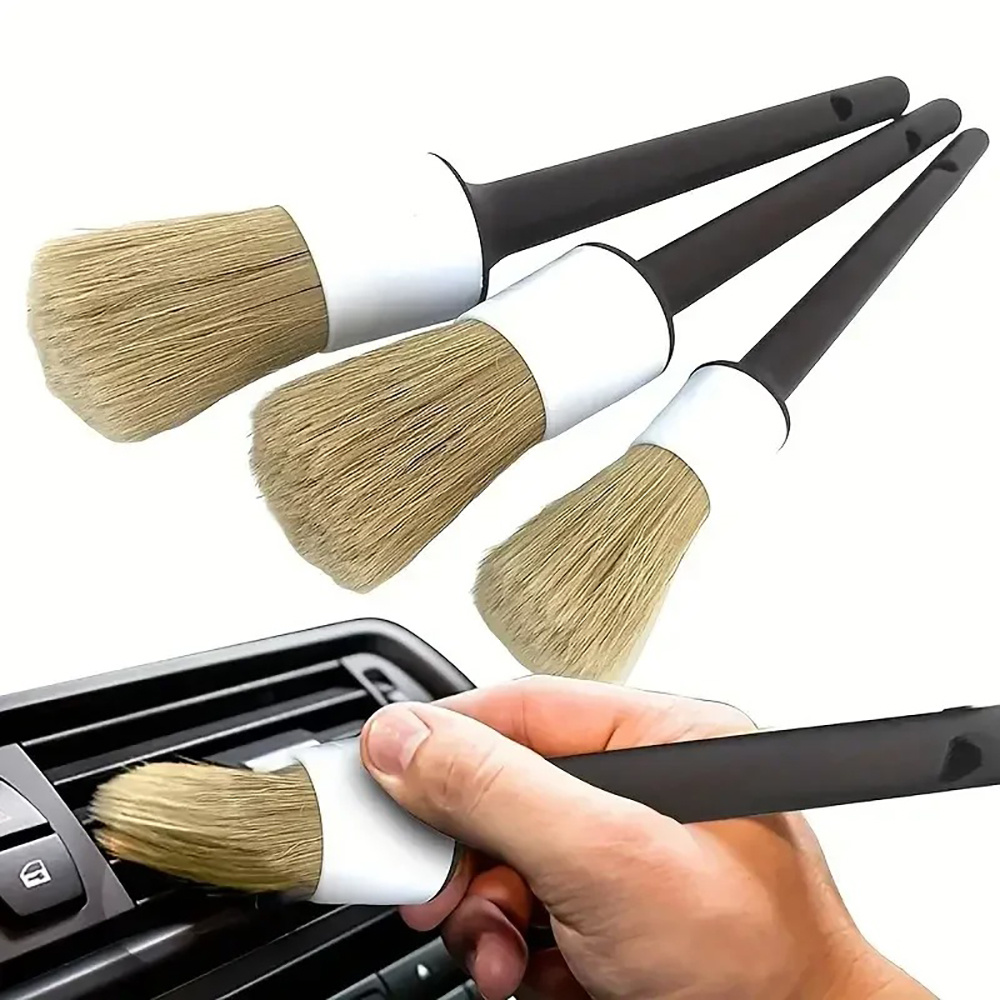 Conjunto de 3 Escovas para Det - Car Detailing Brush Set Boar Hair Interior avaliação e preço