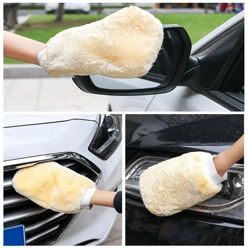 1-10 pçs luvas de lavagem de c - Car Detailing Wash Mitt Microfiber Wool avaliação e preço