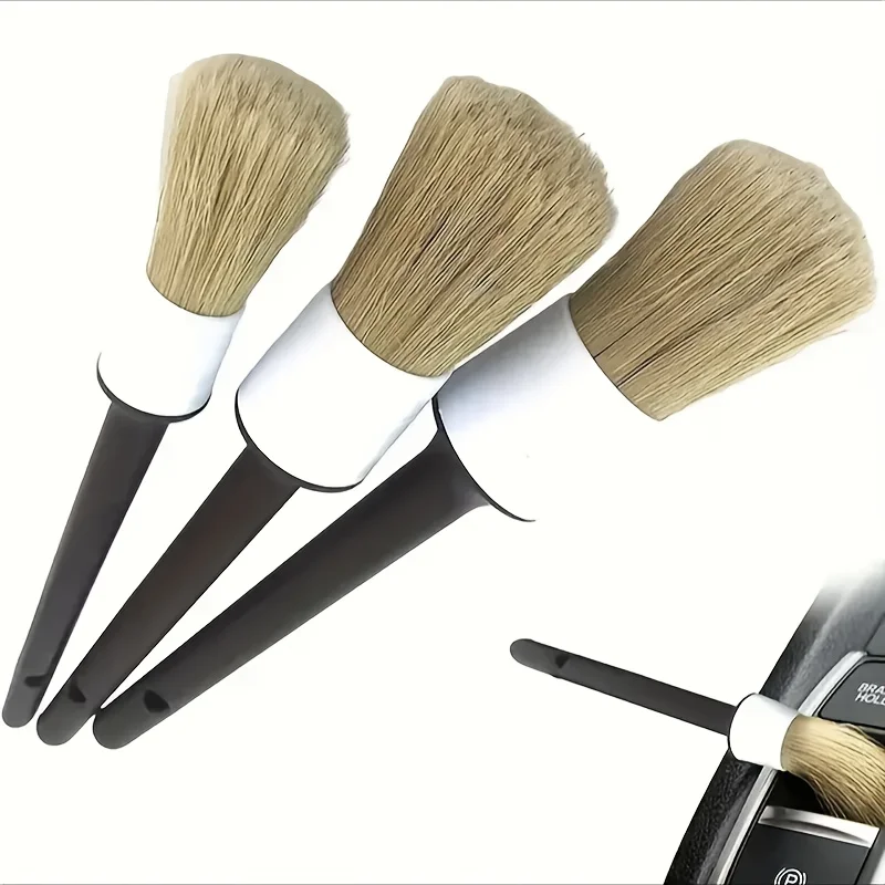 Conjunto de 3 Escovas de Detal - Car Detailing Brush Set Boar Hair Interior avaliação e preço