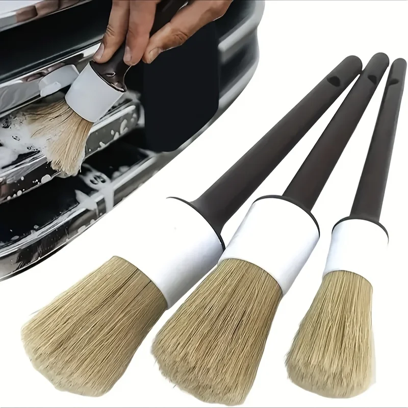 Conjunto de 3 Escovas de Detal - Car Detailing Brush Set Boar Hair Interior avaliação e preço