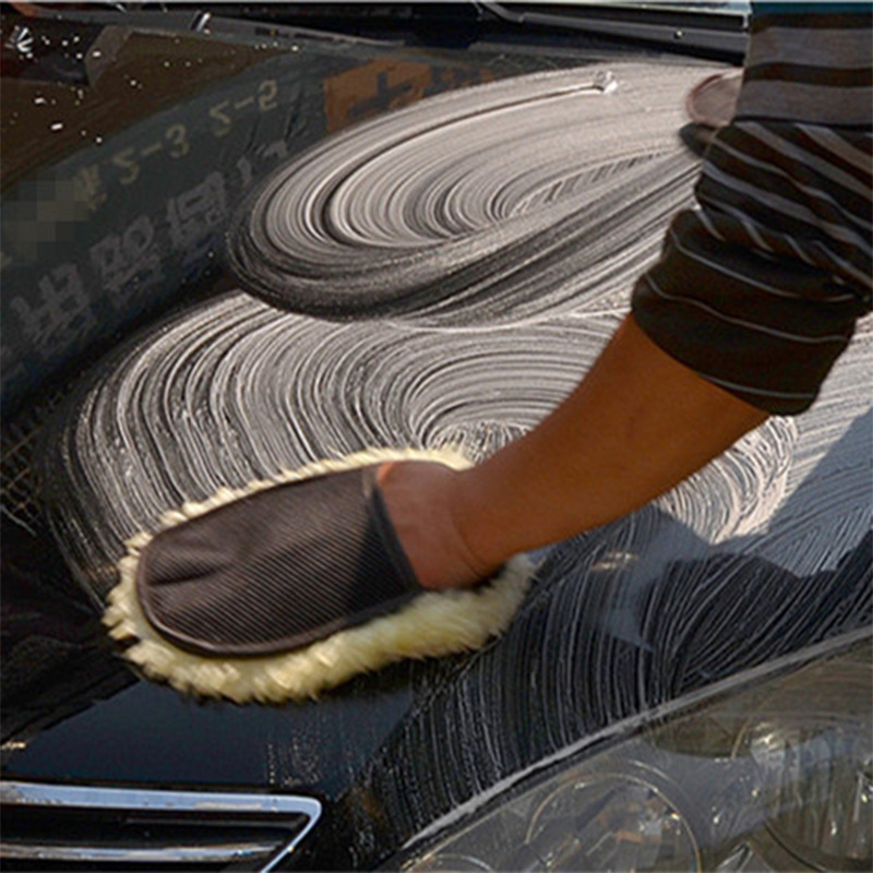 Luva de lavagem de carros em m - Car Detailing Wash Mitt Microfiber Wool avaliação e preço
