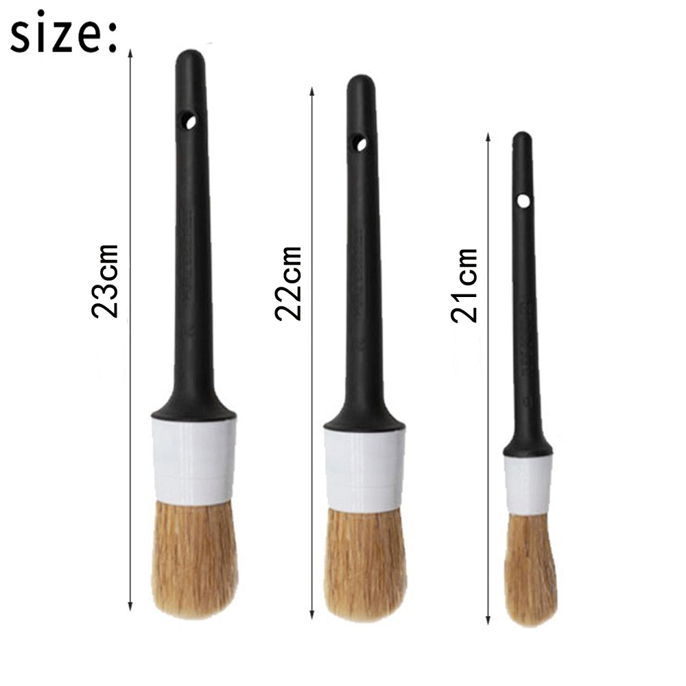 Conjunto de 3 Escovas para Det - Car Detailing Brush Set Boar Hair Interior avaliação e preço