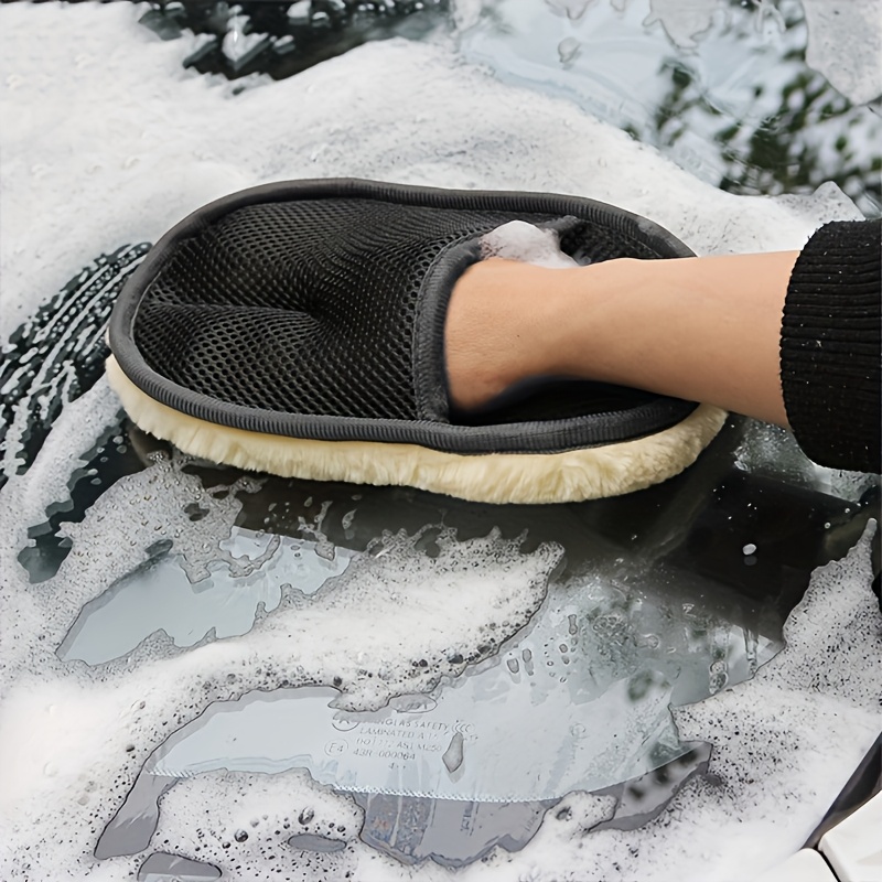 Luva de Lavagem Automotiva de  - Car Detailing Wash Mitt Microfiber Wool avaliação e preço
