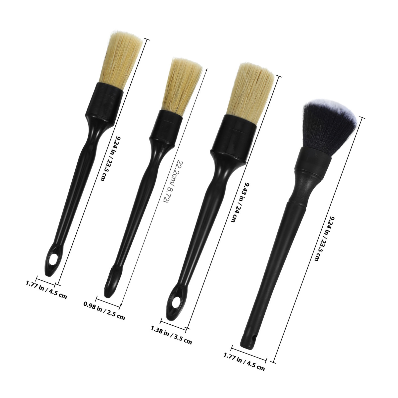 1 conjunto de escovas de detal - Car Detailing Brush Set Boar Hair Interior avaliação e preço