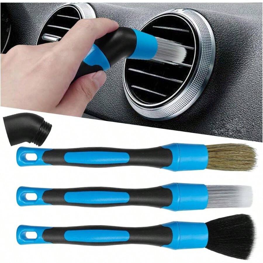 Conjunto de 3 Escovas para Det - Car Detailing Brush Set Boar Hair Interior avaliação e preço