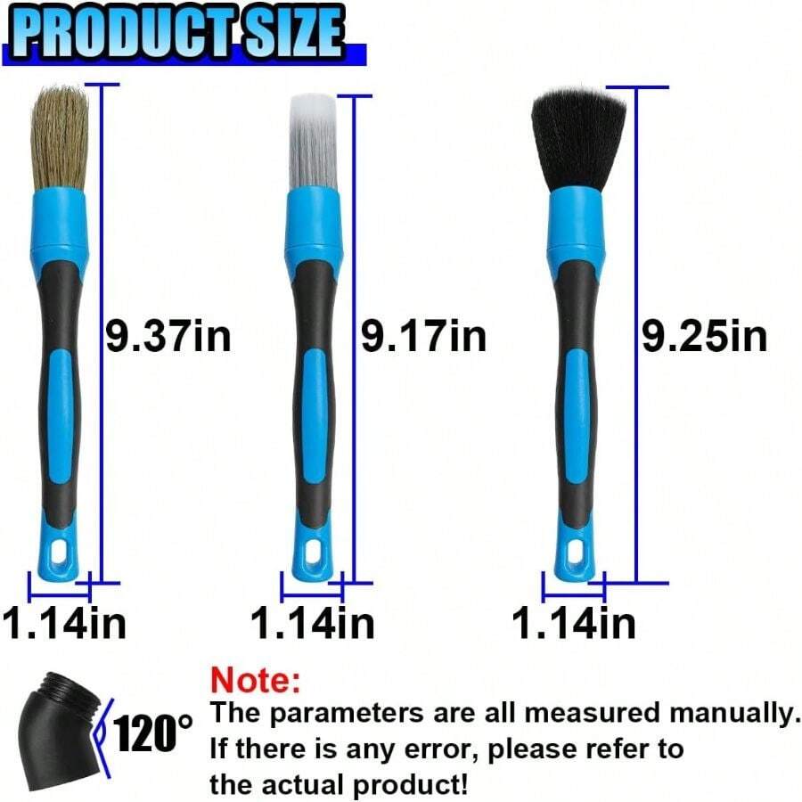 Conjunto de 3 Escovas para Det - Car Detailing Brush Set Boar Hair Interior avaliação e preço