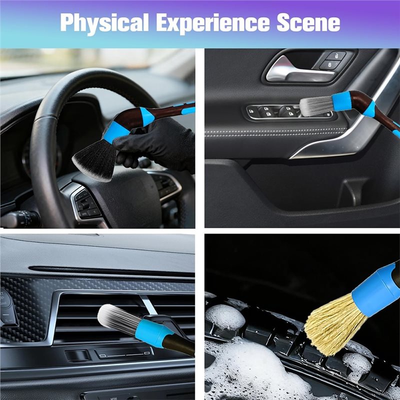 Conjunto de escovas para detal - Car Detailing Brush Set Boar Hair Interior avaliação e preço