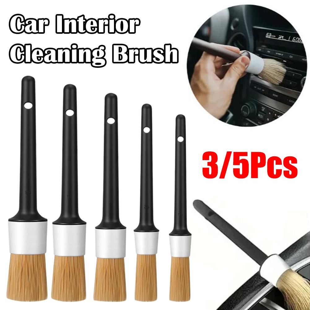 Conjunto de 3/5 escovas para l - Car Detailing Brush Set Boar Hair Interior avaliação e preço